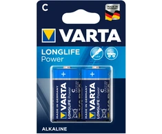 2x R-14 LR14 C 1.5V šarminės Varta longlife baterijos lizdinėje pakuotėje