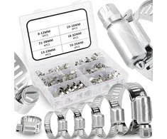 34x 34 vnt. metalinių sliekinių spaustuvų rinkinys 16–32 mm + organizatorius