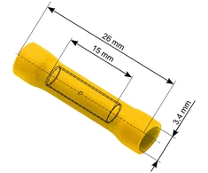 Blow Oem Vamzdelio formos jungtys 4.3/26mm 100vnt - geltona