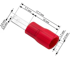 Blow Oem Vamzdelio formos jungtys 2.8/0.5 100vnt - raudona