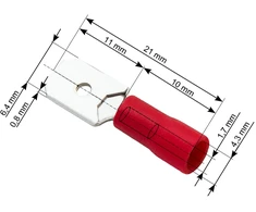 Blow Oem Vamzdelio formos jungtys 6.3/0.8 100vnt - raudona
