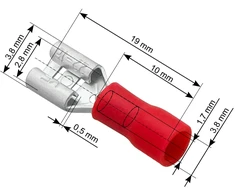 Blow Oem Vamzdelio formos jungtys 2.8/0.5 100vnt - raudona