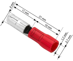 Blow Oem Vamzdelio formos jungtys 4.0/21mm 100vnt - raudona