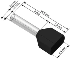 Blow Izoliuota jungties įvorė 2x1.5/8 juoda