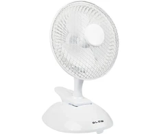 44-062# Stalinis ventiliatorius 6"/15 cm, spaustukas, 25 W, 2in1, baltas