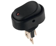 4692# Jungiklis ASW-20D juodas su raudonu šviesos diodu 12v