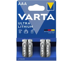 4x R-03 LR3 AAA 1.5V L92 ličio Varta baterijos