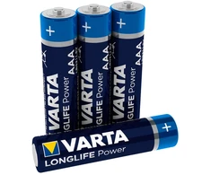 4x R-03 R03 AAA 1,5 V šarminės „Varta Longlife Power“ baterijos