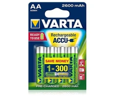 4x R-06 R06 AA 1.2V 2600mAh Ready2use Varta baterijos