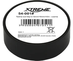 54-001# Xtreme Lipni izoliacinė juosta 0.13mm 15mm 10m - juoda