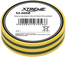 54-006# Xtreme Lipni izoliacinė juosta 0.13mm 15mm 10m - geltona / žalia