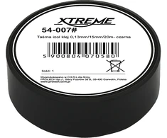 54-007# Xtreme Lipni izoliacinė juosta 0.13mm 15mm 20m- juoda