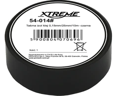 54-014# Xtreme Lipni izoliacinė juosta 0.15mm 25mm 10m - juoda