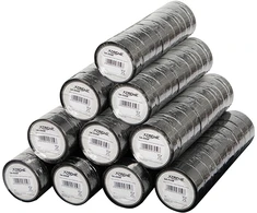 54-037# Lipni izoliacinė juosta 0,15 mm / 15 mm / 10 m - juoda, kelių pakuočių pakuotė
