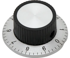 6301# Potenciometro rankenėlė su skale, 37 mm skersmuo