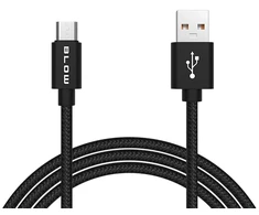 Blow USB A - micro B jungtis 1.0 m pintas juodas BLISTER