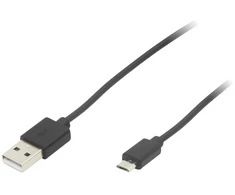 Blow USB A - micro B jungtis 0.85 m juodas HQ pakabukas