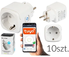 72-130# „Tuya V3“ išmanusis „Wi-Fi“ valdomas lizdas, baltas, kelių pakuočių rinkinys