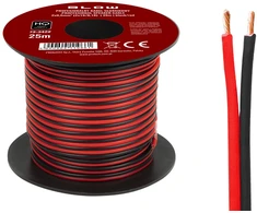 Blow Garsiakalbio kabelis 2x0.50mm juodas-raudonas 25m