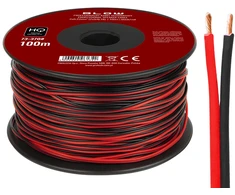 Blow Garsiakalbio kabelis 2x0.22mm juodas-raudonas