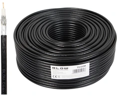 Blow Koaksialinis kabelis RG6U CU 1.02 96x geliu dengtas ekranas, juodas