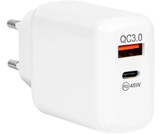 Blow Sieninis įkroviklis USB lizdas + USB-C PD 45W GAN