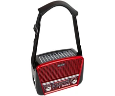 Nešiojamasis analoginis AM/FM radijas BT BLOW RA17 saulės energija varomas, raudonas