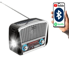 Nešiojamasis analoginis AM/FM radijas BT BLOW RA17 saulės baterija, sidabrinis