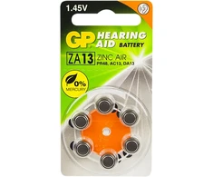 82-522# Baterijos 13 vnt. gp 1,45 V 7,9 x 5,4 mm, 6 vnt., blisterinė pakuotė, 290 mA