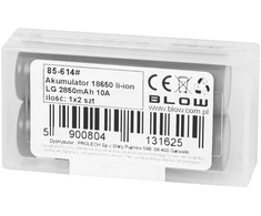 85-614# 18650 ličio jonų akumuliatorius LG 2850 10A 2 vnt. 3,6 V + dėžutė dviem akumuliatoriams