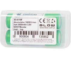 85-616# 18650 ličio jonų akumuliatoriai, 2 vnt., 2600 mAh, 3,6 V, „Sony“ / „Murata“