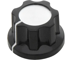8804# Bakelito potenciometro rankenėlė, juoda/sidabrinė, 19 mm skersmens