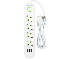 Blow PS-430 4 lizdų 3xUSB tinklo ilgintuvas 3m baltas 2x1mm