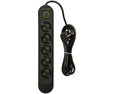 Blow PS-520 5 lizdų 3xUSB tinklo ilgintuvas 2m juodas 2x1mm