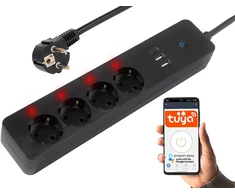 Blow Išmanioji maitinimo juostelė JUODA 3m 2xUSB+USB-C WiFi TUYA