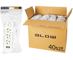 98-506# PS-320 tinklo prailgintuvas, 3 lizdai, 3xUSB, 2m, baltas, 3x1mm, pakuotė