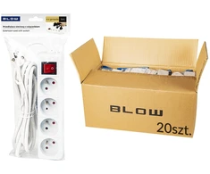 98-536# Prailgintuvas pr-470wsp 4 lizdų su įžeminimu + jungikliu 5m baltas 3x1.5mm pakuotė