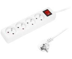 Blow PR-470WSP maitinimo ilgintuvas 4 lizdai su įžeminimu + jungiklis 1.5 m baltas 3x1.5 mm