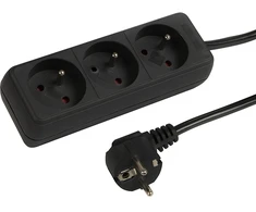 Blow PR-370P 3 lizdų maitinimo ilgintuvas su įžeminimu 3m juodas 3x1.5mm