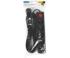 Blow PR-570WSP 5 lizdų maitinimo ilgintuvas su įžeminimu + jungiklis 5 m juodas (3x1.5 mm)