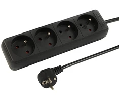 Blow PR-470P tinklo ilgintuvas 4 lizdai su įžeminimu 3m juodas 3x1.5mm