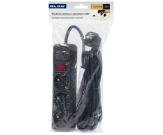Blow PR-370WSP/USB 3 lizdų prailgintuvas + USB su įžeminimu + jungikliu 5m Juodas 3x1.5mm