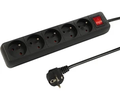 Blow PR-570WSP prailgintuvas, 5 lizdų su įžeminimu + jungikliu, 10 m, juodas (3x1.5 mm)