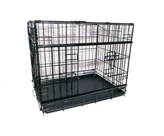 Active canis - Premium klasės narvas su stumdomomis durelėmis - juodas - 122 x 76 x 84