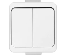 Łącznik Dvigubas jungiklis 10A, 250V, IP44, SMART, baltas