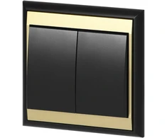 Łącznik Luna šviestuvo jungiklis, 10A, 250V, WP-2L, juodas/auksinis