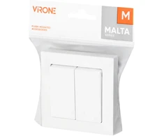 Łącznik „Malta“ šviestuvo jungiklis, 10A, 250V, WP-2M, baltas
