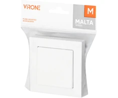 Łącznik „Malta“ vienpolis srovės jungiklis, 10A, 250V, WP-1M, baltas