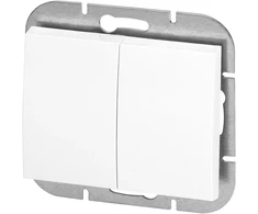 Łącznik Onikso spalvos sietyno jungiklis, 10A, 250V, WP-2O, baltas