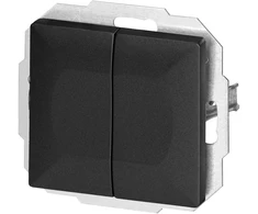 Łącznik Dvigubas laiptinis jungiklis Pearl, 10A, 250V, juodas
